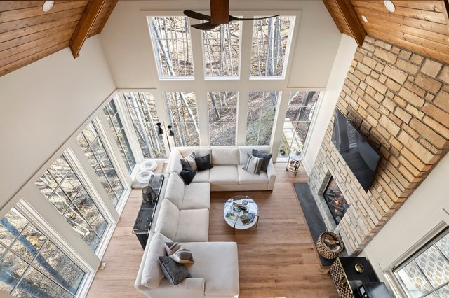 Carriage House Charmer aerial view of living area
