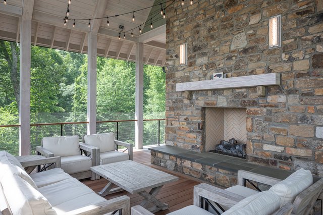 Blue Rock Outdoor Living with Fireplace