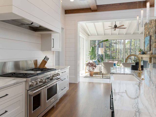 Blue beauty kitchen and sunroom
