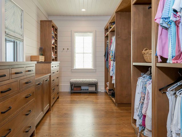 Blue beauty walk in closet