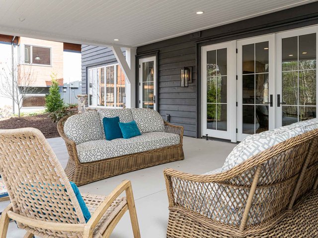 Blue beauty downstairs patio