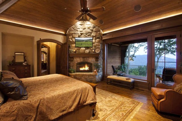 Eagles Nest Master Bedroom with Insert Fireplace
