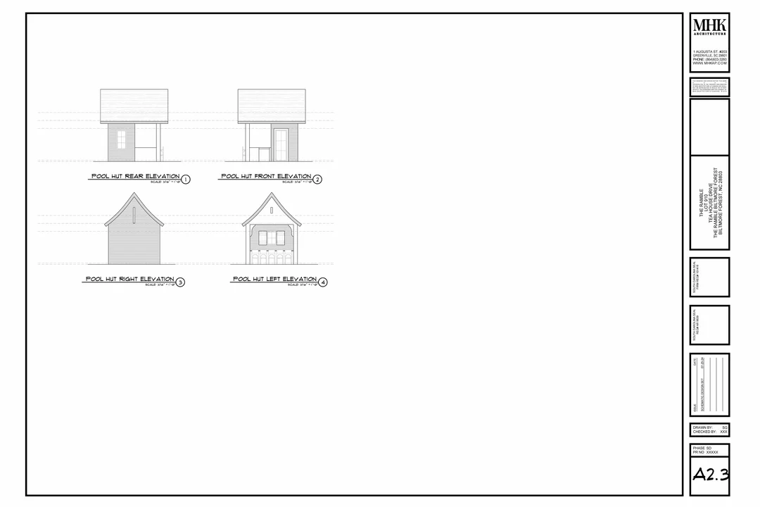 Jasmine Glen pool hut elevation