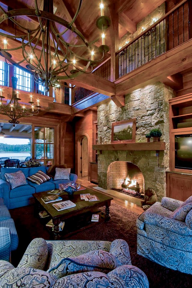 Lake Retreat Living Room with Fireplace 2