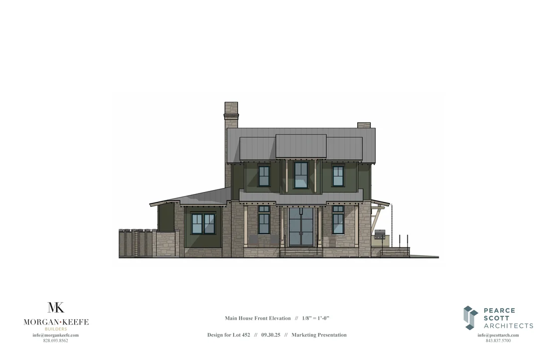 The Hearthwood main house front elevation