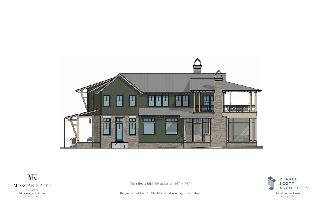 The Hearthwood main house right elevation
