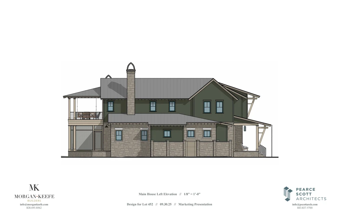 The Hearthwood main house left elevation