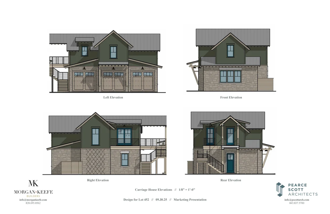 The Hearthwood carriage house elevation