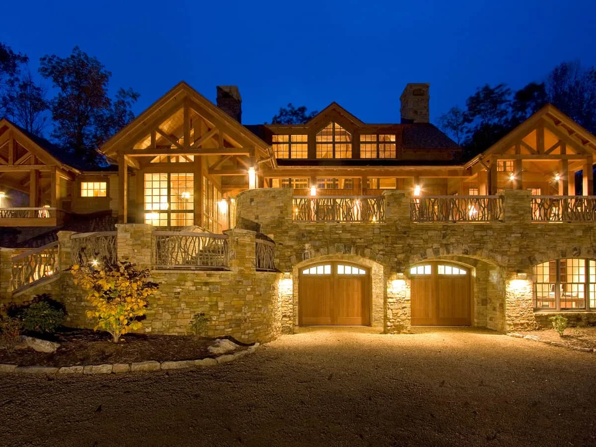 Mountain Getaway Exterior at Night 1