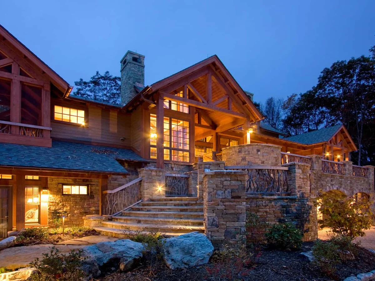 Mountain Getaway Front Entrance Walkway and Staircase