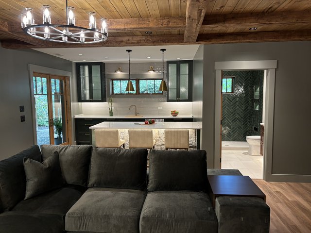 Rustic Retreat open living area