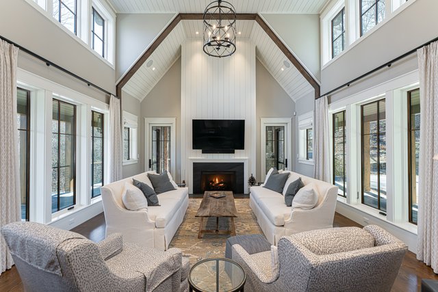 Secluded Sanctuary Living area with Fireplace