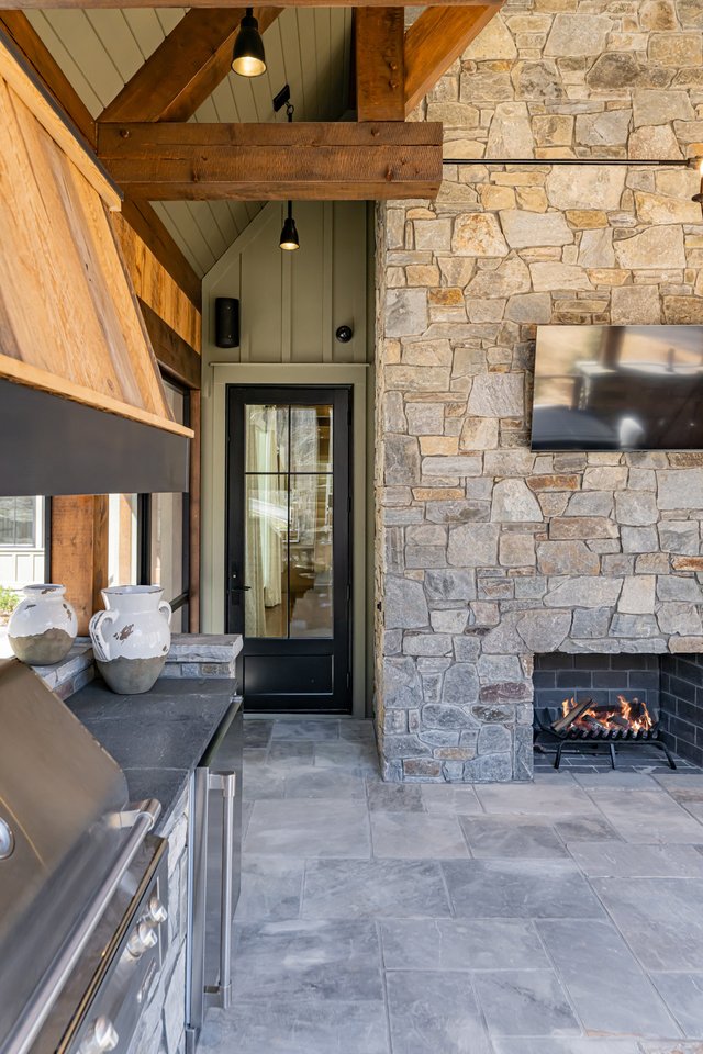 Secluded Sanctuary Outdoor Fireplace