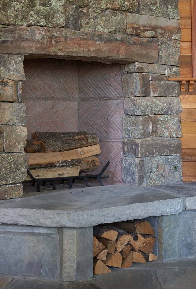 Shingle Splendor Fireplace Detail